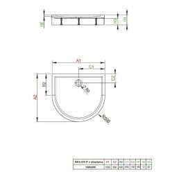 Душевой поддон Radaway Delos P 100x90x15 с панелью 4Z19150-03N