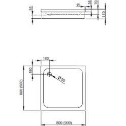 Душевой поддон Radaway Siros C 90x90 SBC9917-1