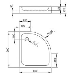 Душевой поддон Radaway Siros A 90x90 SBA9917-1