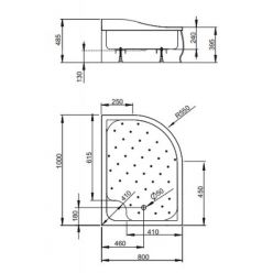 Душевой поддон Radaway Korfu E 100x80 левый 4E81400-03L