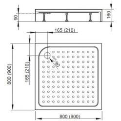 Душевой поддон Radaway Rodos С Compact 90x90x16 4K99155-04