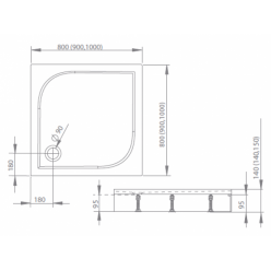 Душевой поддон Radaway Delos C 90x90 с панелью 4C99170-03