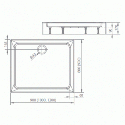 Душевой поддон Radaway Laros D Compact 80x90 SLD8917-01