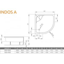 Душевой поддон Radaway Indos A 90x90 SIA9090-01