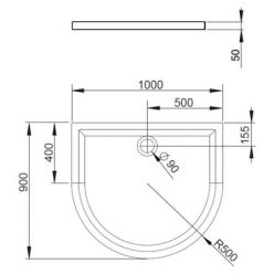 Душевой поддон Radaway Delos P 100x90 4Z19035-03N