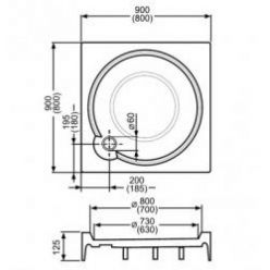 Душевой поддон ROTH ALOHA-P 90x90x12.5 см, 8000149
