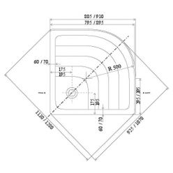 Душевой поддон Ravak Ronda EX 80x80 A204001320