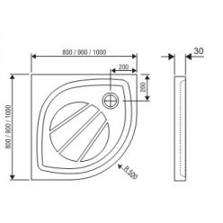 Душевой поддон Ravak Elipso Pro 80x80 XA234401010