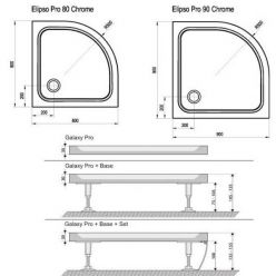 Душевой поддон Ravak Elipso Pro Chrome 80x80 XA244401010