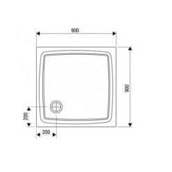 Душевой поддон Ravak Perseus Pro Flat 90x90 XA037711010