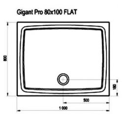 Душевой поддон Ravak Gigant Pro Flat 100x80 XA03A411010