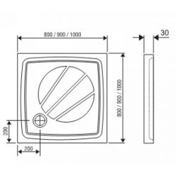 Душевой поддон Ravak Perseus Pro 90x90 XA037701010