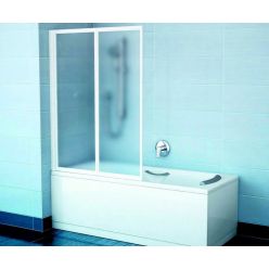 Стеклянная шторка для ванны Ravak VS2 - 105 белая + транспарент 796M0100Z1