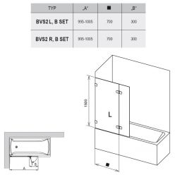 Шторка для ванны Ravak Brilliant BVS2-100 L 7ULA0A00Z1+D01000A072