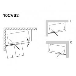 Шторка для ванны Ravak 10° 10CVS2 L 100 см блестящая+транспарент 7QLA0C03Z1