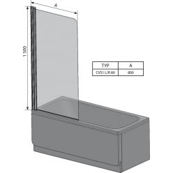 Шторка для ванны Ravak Chrome CVS1-80 L белый+стекло Transparent 7QL40100Z1