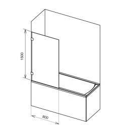 Шторка для ванны Ravak Brilliant BVS1-80 хром+транспарент 7U840A00Z1+D01000A070