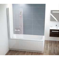 Шторка для ванны Ravak Chrome CVS1-80 L белый+стекло Transparent 7QL40100Z1