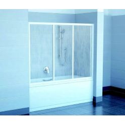 Шторка для ванны Ravak Supernova AVDP3 -170 белая + рейн 40VV010241 раздвижная пластиковая