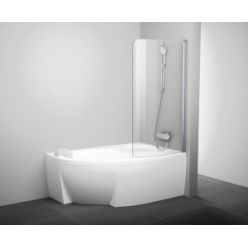 Шторка для ванны Ravak CVSK1 Rosa 160/170 7QRS0100Y1 R белая+транспарент