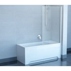Шторка для ванны Ravak Chrome CVS1-80 R белый+стекло Transparent 7QR40100Z1