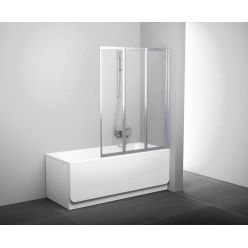 Шторка на ванну Ravak VS3 - 100 795P0100Z1 белая + транспарент стеклянная
