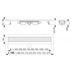 Душевой лоток AlcaPlast Low APZ101-1150 с порогами для перфорированной решетки