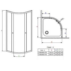 Душевой уголок Radaway Classic A1700 90x90 [30001-01-08]