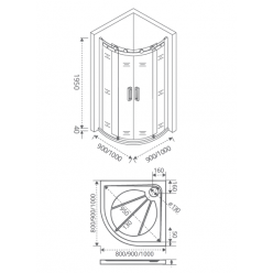 Душевой уголок GoodDoor Galaxy R-TD-90-C-CH