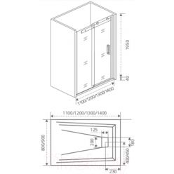 Душевой уголок GoodDoor Puerta WTW-110-C-CH + SP-80-C-CH