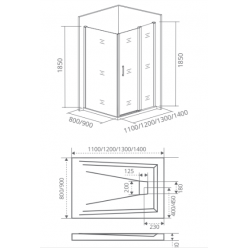 Душевой уголок GoodDoor INFINITY WTW-110-C-CH + SP-80-C-CH