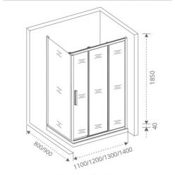 Душевой уголок GoodDoor ORION WTW-100-С-СH + SP-80-C-CH