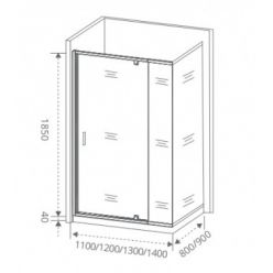 Душевой уголок GoodDoor ORION WTW-PD-140-C-CH + SP-90-C-CH