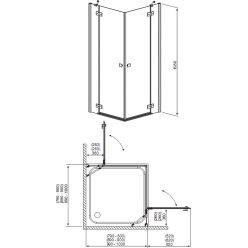 Душевой уголок Radaway Almatea KDD 100L×100R (32172-01-05N) графитовое стекло