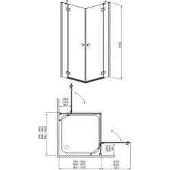 Душевой уголок Radaway Almatea KDD 80L×100R (32181-01-12N) интимато стекло