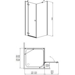 Душевой уголок Radaway Almatea KDJ 100L×100 (32150-01-12NL) интимато стекло