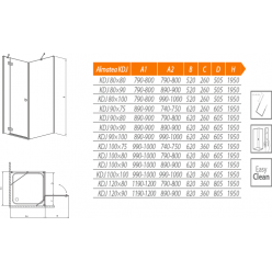 Душевой уголок Radaway Almatea KDJ 100Lx90 (32143-01-12NL) интимато стекло