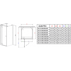 Душевой уголок Radaway Almatea KDJ+S 80x100Lx80 (31552-01-01L1+31552-01-01L2)