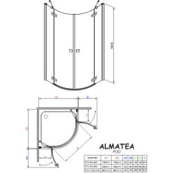 Душевой уголок Radaway Almatea PDD 80×80 (30512-01-05N) графитовое стекло