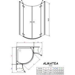 Душевой уголок Radaway Almatea PDD 90×90 (30502-01-05N) графитовое стекло