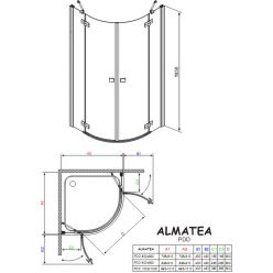 Душевой уголок Radaway Almatea PDD 90×90 (30502-01-08N) коричневое стекло