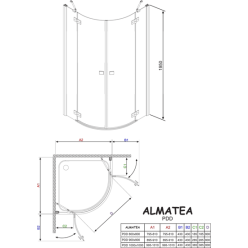 Душевой уголок Radaway Almatea PDD 100×100 (30522-01-05N) графитовое стекло