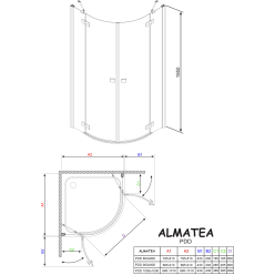 Душевой уголок Radaway Almatea PDD E 100x80 (30542-01-08N) коричневое стекло