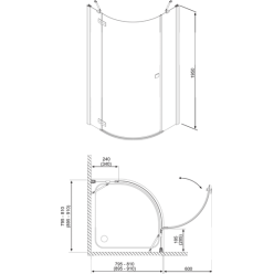 Душевой уголок Radaway Almatea PDJ 90 L (30602-01-01N)