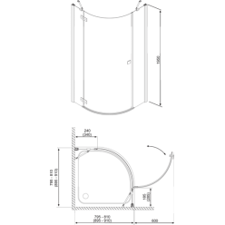 Душевой уголок Radaway Almatea PDJ 90 R (30702-01-08N) коричневое стекло