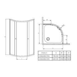 Душевой уголок Radaway Classic A 80x80 [30010-01-06] фабрик стекло