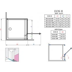 Душевой уголок Radaway Eos II KDJ 100Rx100 (13799422-01R + 13799432-01)