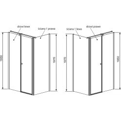 Душевой уголок Radaway Eos II KDS 100Rx100L (3799482-01R + 3799412-01L)