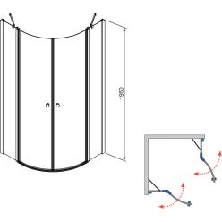 Душевой уголок Radaway Eos II PDD 100Lx80R (13799472-01L + 13799470-01R)