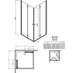 Душевой уголок Radaway Eos KDD-B 80 x 90 (37343-01-01NB) кабина без порога